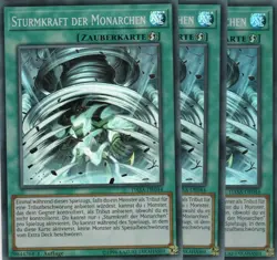 yugioh 3x Sturmkraft der Monarchen DASA-DE044 SUPER RARE 1AUFLAGE DEUTSCH - Image 1