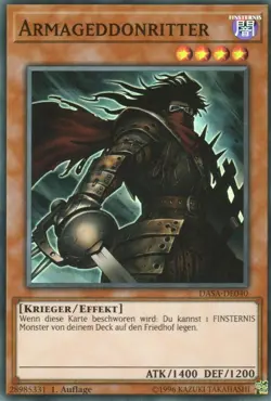 yugioh 1x Armageddonritter DASA-DE040 SUPER RARE 1AUFLAGE DEUTSCH - Image 1