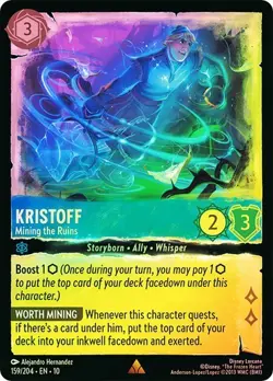 Kristoff Mining the Ruins 159/204 Whispers in the Well Cold Foil Disney Lorcana - Image 1