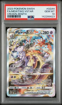 2023 Pokemon Sword & Shield Crown Zenith Mewtwo VSTAR PSA 10 #GG44/GG70 - Image 1