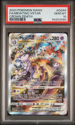 Mewtwo VSTAR 2023 Pokemon Sword And Shield Crown Zenith #GG44 PSA 10 - [BLISS] - Image 1