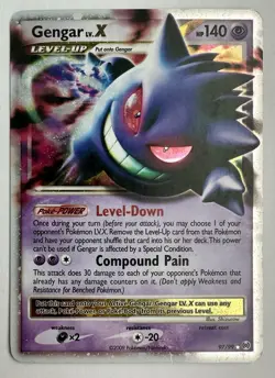 Pokemon TCG Gengar LV.X Platinum Arceus Holo Ultra Rare Card 97/99 2009 - Image 1