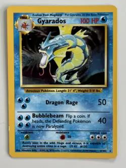 Pokeemon Card / Gyarados 6/102 Holo 1999 Base Set Unlimited PL Pokemon Card EX - Image 1