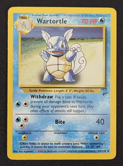 63/130 WARTORTLE - Base Set 2 - Pokemon TCG Card - Unlimited Edition LP - Image 1