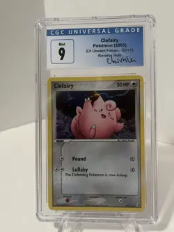 Clefairy CGC 9 53/115 Ex Unseen Forces REVERSE HOLO FOIL Pokemon Card Chumlee - Image 1