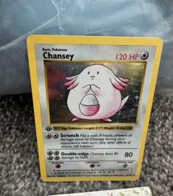 Pokemon Cards: Base Set 1st Edition Rare Holo: Chansey 3/102 - Image 1