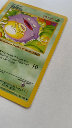 Koffing 51/102 1st Edition Shadowless Base Set Pokemon Card LP - Image 2