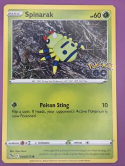 Spinarak 006/078 Pokemon GO Regular Finish Pokemon Card - Yuka Morii - Image 1