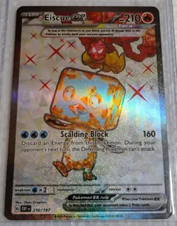 Pokemon Eiscue ex Special Illustration Rare EX Holo Card 222/197 Obsidian Flames - Image 1