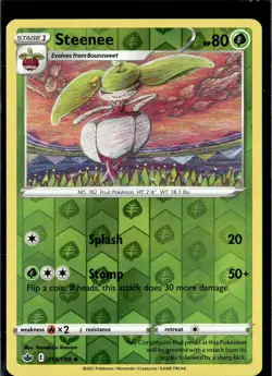 Pokemon Steenee 014/198 Chilling Reign Reverse Holo Uncommon 4 Card Lot - Image 1