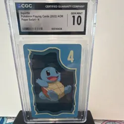 Pokemon Squirtle 2022 Korean Paper Safari #4 CGC 10 Card Stock - Image 1