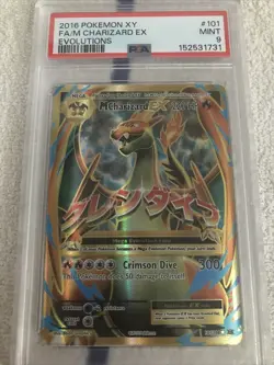 Pokemon PSA 9 MINT 2016 M Charizard Ex #101/108 XY Evolutions Full Art Card - Image 1
