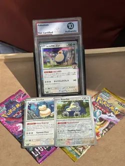 Pokemon Snorlax Lot – Slabbed Card + 2 Holos + 2 Sealed Booster Packs Bundle - Image 1