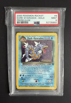 Pokemon 2000 WOTC Team Rocket Dark Gyarados Prerelease Holo Mint PSA 9 8/82 - Image 1