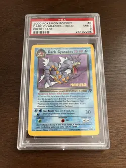 Pokemon Dark Gyarados Team Rocket Holo Prerelease Promo PSA 9 8/82 English 2000 - Image 1