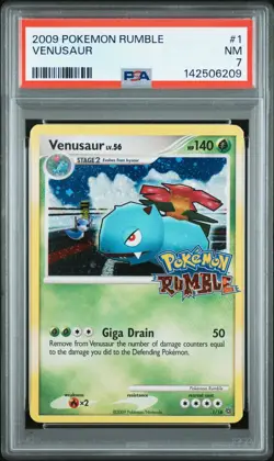 Pokemon Card PSA 7 Venusaur 1/16 Rumble Holo Switch Nintendo Promo 2009 - Image 1