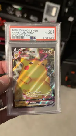 Pokemon Pikachu TCG VMAX Vivid Voltage Holo Ultra Rare Card 044/185 PSA 10 - Image 1