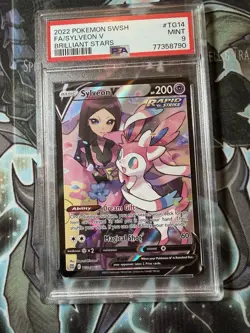 2022 Pokemon Sword & Shield Brilliant Stars Sylveon V Fa PSA 9 #TG14 - Image 1