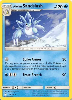 Alolan Sandslash 29/156 Rare Ultra Prism Pokemon Near Mint - Image 1