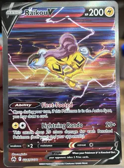 Pokemon Raikou V GG41/GG70 Crown Zenith Ultra Rare Holo 200 HP Lightning Rondo - Image 1