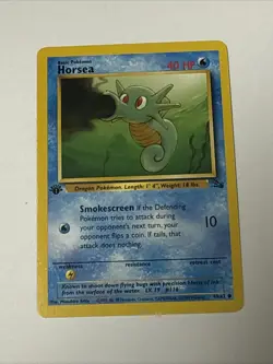 Pokemon Fossil 1st Edition Horsea 49/62 Non Holo NM - Image 1