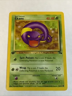 1999 POKEMON FOSSIL EKANS 46/62 1ST EDITION (COMMON) - Image 1