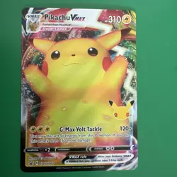 Pokemon Pikachu TCG VMAX SWSH062 Celebrations Full Art Black Star Promo NM/M - Image 1