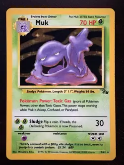 MUK HOLO 13/62 FOSSIL LP POKEMON - Image 1