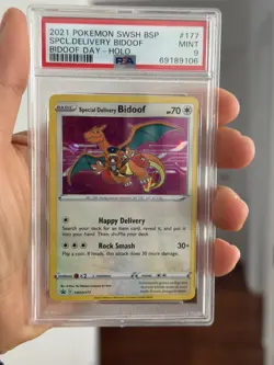 2021 POKEMON SWSH BLACK STAR PROMO BIDOOF DAY SPECIAL DELIVERY BIDOOF-HOLO PSA 9 - Image 1