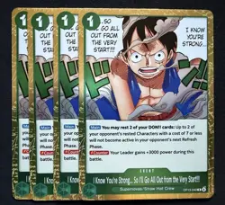 One Piece I Know You're Strong..So I'll Go All Out! OP13-040 R Foil Playset (x4) - Image 1