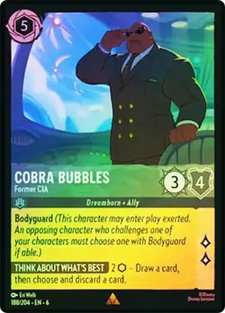 Cobra Bubbles Former CIA 188/204 Disney Lorcana Azurite Sea Cold Foil - Image 1