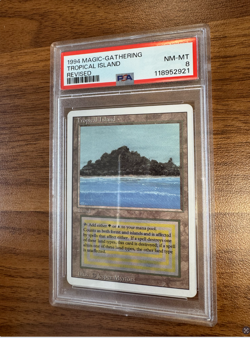 Tropical Island - Revised - 1994 Magic the Gathering Trading Card MTG PSA 8 - Image 1