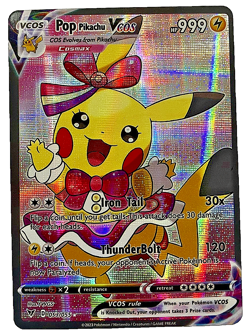 Pop Pikachu Pokemon Card VCOS Holo Cosplay w/ Video - Image 1