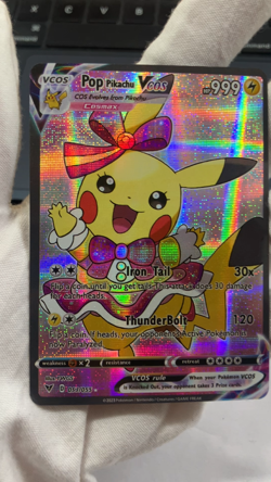 Pop Pikachu Pokemon Card VCOS Holo Cosplay w/ Video - Image 2