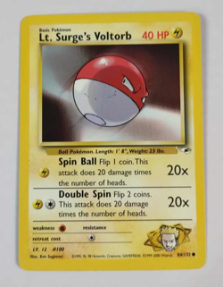 Lt Surge's Voltorb 84/132 Gym Heroes Pokemon Card LP - Image 1