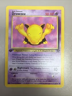 Pokemon Card Team Rocket 1st Edition Regular Finish Drowzee 54/82 NM-MT Vintage - Image 1