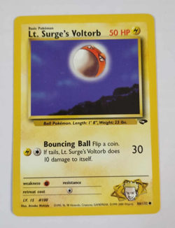 Lt Surge's Voltorb 86/132 Gym Challenge Pokemon Card LP - Image 1