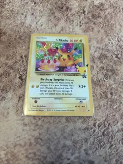 Birthday Pikachu 24 Holo Black Star Celebrations Promo Pokemon Card NM - Mint - Image 1