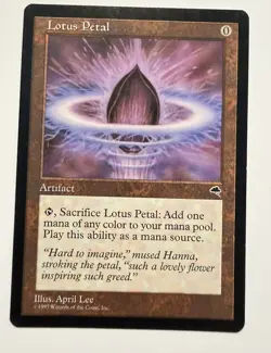 Magic the Gathering Lotus Petal Artifact Card Tempest Regular - Image 1