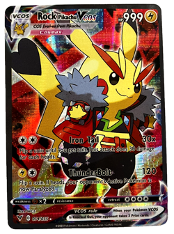 Rock Pikachu Pokemon Card VCOS Holo Cosplay w/ Video - Image 1