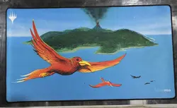 Used Ultra PRO Dominaria Remastered Birds of Paradise Black Stitched Playmat MTG - Image 1