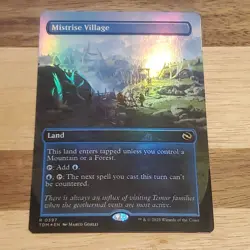 1x Mistrise Village, Borderless Art Foil, Magic MTG NM - Centering Off A Bit - Image 3