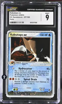 CGC 9 MINT Kabutops ex 2003 EX Sandstorm 97/100 Holo Pokemon Card psa - Image 1