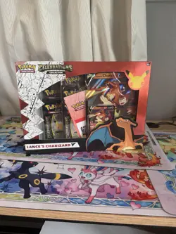 Pokemon Celebrations Lance's Charizard V Collection Box Sealed 6 Packs - Image 4