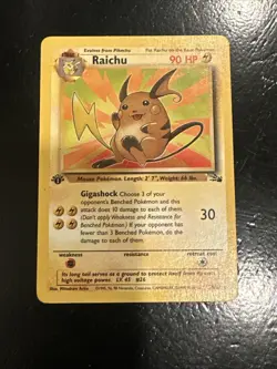 Pokemon TCG Raichu 29/62 Non-Holo Rare Card 1st Edition Fossil - Image 1