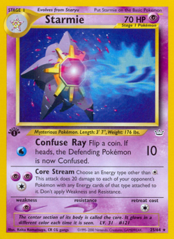 Starmie 25/64 Rare Neo Revelation Pokemon Unlimited Moderately Played - Image 1