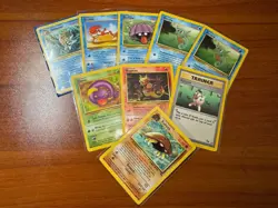 ⭐LOT OF 9 - 1999 Pokemon Fossil Set Cards - Vintage Rare LP - Kabuto MP - Image 1