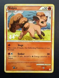 2010 Pokemon HeartGold SoulSilver 87 Vulpix - Image 1