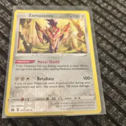 POKEMON TCG: ZAMAZENTA 097/159 CROWN ZENITH REVERSE HOLO CARD LP - Image 1