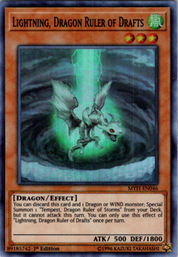 Yugioh Lightning, Dragon Ruler of Drafts MYFI-EN046 1st Edition - Image 1